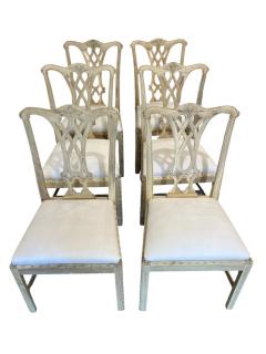 Theodore Alexander Set of 8 Bleached Mahogany Theodore Alexander Rococo Style Chippendale Chairs - 4347923