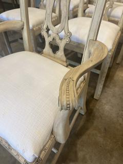 Theodore Alexander Set of 8 Bleached Mahogany Theodore Alexander Rococo Style Chippendale Chairs - 4347924