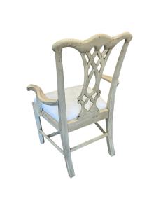 Theodore Alexander Set of 8 Bleached Mahogany Theodore Alexander Rococo Style Chippendale Chairs - 4347934