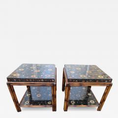 Theodore Alexander Unusual Pair Theodore Alexander Bamboo Rattan Side End Tables - 3034516