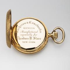 Theodore B Starr Antique Pocket Watch Enamel 18kt Gold Vacheron Constanitine manufactured - 4721637