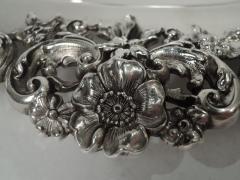 Theodore B Starr Pretty Antique Silver Tray with Scrolls Flowers by Theodore B Starr - 3761862