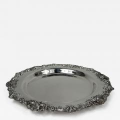 Theodore B Starr Pretty Antique Silver Tray with Scrolls Flowers by Theodore B Starr - 3763684