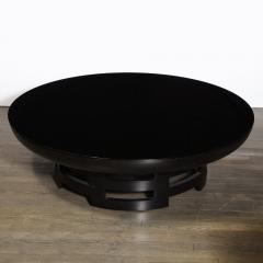 Theodore Muller Isabelle Barringer Mid Century Modern Black Lacquer Vitrolite Cocktail Table Kittinger - 1950152