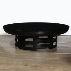 Theodore Muller Isabelle Barringer Mid Century Modern Black Lacquer Vitrolite Cocktail Table Kittinger - 1950156