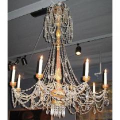 Therien Studios Italian Crystal Giltwood Chandelier - 1721994