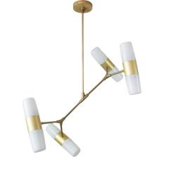 Thierry Jeannot Chandelier pendant lamp opaline vintage glass shades orientations variable - 849303