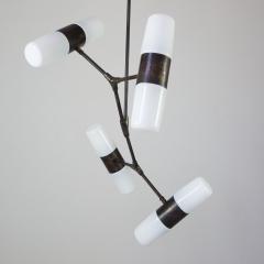 Thierry Jeannot Chandelier pendant lamp opaline vintage glass shades orientations variable - 849405