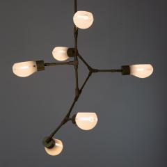 Thierry Jeannot Chandelier with articulated 1960ies Industrial Glass shades - 846202