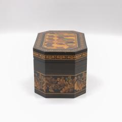 Thomas Barton Hexagonal Tunbridgeware Tea Caddy By Thomas Barton English Circa 1865 - 4534827