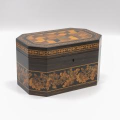 Thomas Barton Hexagonal Tunbridgeware Tea Caddy By Thomas Barton English Circa 1865 - 4534829
