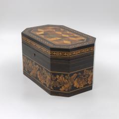 Thomas Barton Hexagonal Tunbridgeware Tea Caddy By Thomas Barton English Circa 1865 - 4534831