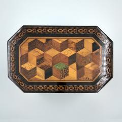 Thomas Barton Hexagonal Tunbridgeware Tea Caddy By Thomas Barton English Circa 1865 - 4534835