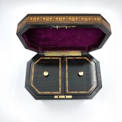 Thomas Barton Hexagonal Tunbridgeware Tea Caddy By Thomas Barton English Circa 1865 - 4534837