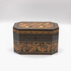 Thomas Barton Hexagonal Tunbridgeware Tea Caddy By Thomas Barton English Circa 1865 - 4534838