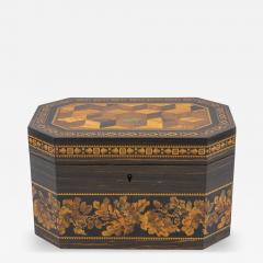 Thomas Barton Hexagonal Tunbridgeware Tea Caddy By Thomas Barton English Circa 1865 - 4534865