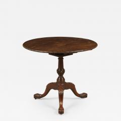 Thomas Chippendale 18th Century Irish Chippendale Cuban Mahogany Carved Circular Tripod Table - 1138207