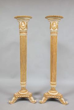 Thomas Chippendale Junior Pair of George III Painted and Giltwood Pedestals - 1926177