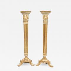 Thomas Chippendale Junior Pair of George III Painted and Giltwood Pedestals - 1927055