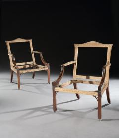 Thomas Chippendale Pair of Georgian Period Gainsborough Chairs - 1169939