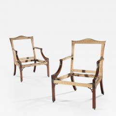 Thomas Chippendale Pair of Georgian Period Gainsborough Chairs - 1171280