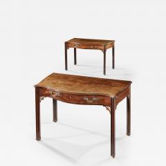 Thomas Chippendale Pair of Georgian Period Mahogany Serpentine Sidetables Matched  - 1155990