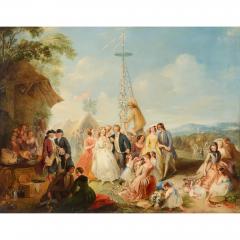 Thomas Clater Oil Painting of a Village Maypole Celebration by Thomas Clater - 4740792