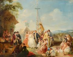 Thomas Clater Oil Painting of a Village Maypole Celebration by Thomas Clater - 4740880