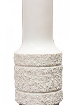 Thomas Germany Mid Century White Textured Band Design Porcelain Vase - 4676069
