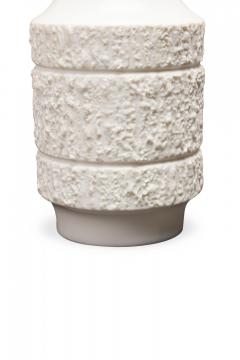 Thomas Germany Mid Century White Textured Band Design Porcelain Vase - 4676070