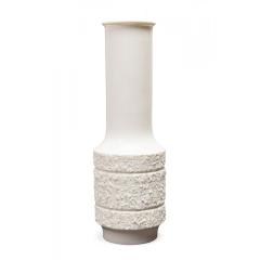 Thomas Germany Mid Century White Textured Band Design Porcelain Vase - 4742265