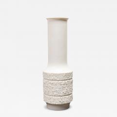Thomas Germany Mid Century White Textured Band Design Porcelain Vase - 4742344