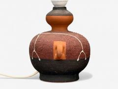 Thomas Hellstr m Swedish Modern Ceramic Fabric Table Lamp Sweden 1970s - 4293117
