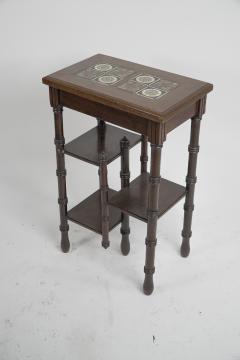 Thomas Jeckyll Thomas Jeckyll A Pair of Anglo Japanese Side Tables Inset with Sunflower Tiles - 4186141