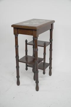 Thomas Jeckyll Thomas Jeckyll A Pair of Anglo Japanese Side Tables Inset with Sunflower Tiles - 4186142