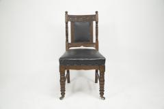 Thomas Jeckyll Thomas Jeckyll Style a Pair Aesthetic Movement Oak Dining Chairs with Sunflowers - 4193303