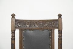 Thomas Jeckyll Thomas Jeckyll Style a Pair Aesthetic Movement Oak Dining Chairs with Sunflowers - 4193307