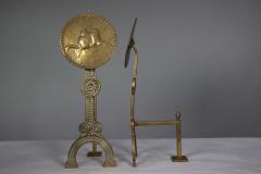 Thomas Jeckyll Thomas Jeckyll attri A Pair of Anglo Japanese Brass Fire Dogs with love birds - 4188774