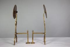 Thomas Jeckyll Thomas Jeckyll attri A Pair of Anglo Japanese Brass Fire Dogs with love birds - 4188775