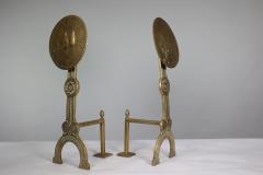 Thomas Jeckyll Thomas Jeckyll attri A Pair of Anglo Japanese Brass Fire Dogs with love birds - 4188776