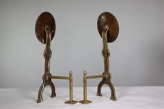 Thomas Jeckyll Thomas Jeckyll attri A Pair of Anglo Japanese Brass Fire Dogs with love birds - 4188777