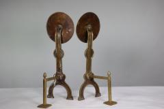 Thomas Jeckyll Thomas Jeckyll attri A Pair of Anglo Japanese Brass Fire Dogs with love birds - 4188778