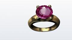 Thomas Kurilla 18 Karat Yellow Gold with 3 63 Carat Pink Sapphire Teardrop Ring - 2346407