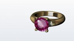 Thomas Kurilla 18 Karat Yellow Gold with 3 63 Carat Pink Sapphire Teardrop Ring - 2346409