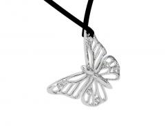 Thomas Kurilla Platinum Monarch Butterfly and GIA Diamonds Pendant Necklace - 2835567