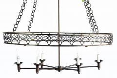 Thomas Pheasant Studio Oval Thomas Pheasant Baker Chandelier Bronze Chain Canopy Italy 52 to 70 H - 4632310