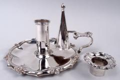 Thomas Ross Pair of English Georgian Regency Sterling Silver Chambersticks 1827 - 4232008