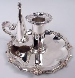 Thomas Ross Pair of English Georgian Regency Sterling Silver Chambersticks 1827 - 4232010