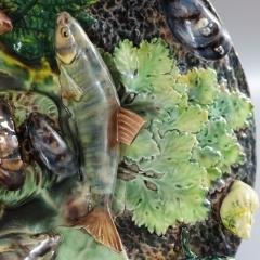 Thomas Sergent Palissy Majolica Crayfish And Fish Wall Platter - 2297745