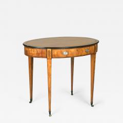 Thomas Sheraton Antique 18th Century Pure English Sheraton Period Oval Writing Center Table - 1192291